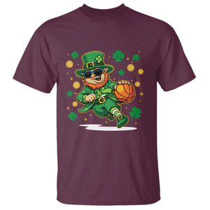 Leprechaun Basketball St Patricks Day Sport Lover T Shirt TS11 Maroon Print Your Wear