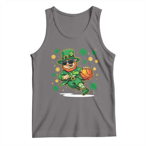 Leprechaun Basketball St Patricks Day Sport Lover Tank Top TS11 Deep Heather Print Your Wear