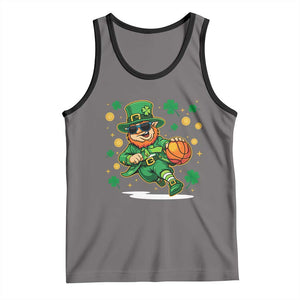 Leprechaun Basketball St Patricks Day Sport Lover Tank Top TS11 Deep Heather Black Print Your Wear