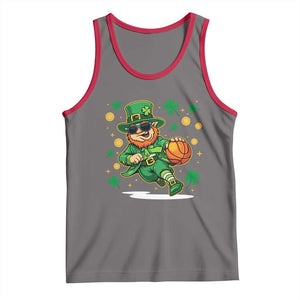 Leprechaun Basketball St Patricks Day Sport Lover Tank Top TS11 Deep Heather Red Print Your Wear