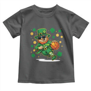 Leprechaun Basketball St Patricks Day Sport Lover Toddler T Shirt TS11 Dark Heather Print Your Wear