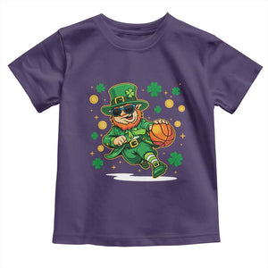 Leprechaun Basketball St Patricks Day - Sport Lover Toddler T Shirt TS11 Purple Print Your Wear