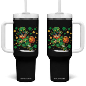 Leprechaun Basketball St Patricks Day Sport Lover Tumbler With Handle TS11 One Size: 40 oz Black Print Your Wear