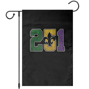 Funny Mardi Gras Mobile Alabama Garden Flag 251 Area Code Glitter Print Fleur De Lis TS11 Black Print Your Wear
