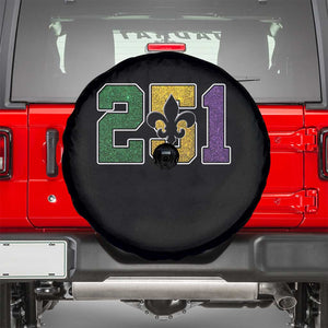Funny Mardi Gras Mobile Alabama Spare Tire Cover 251 Area Code Glitter Print Fleur De Lis TS11 Black Print Your Wear