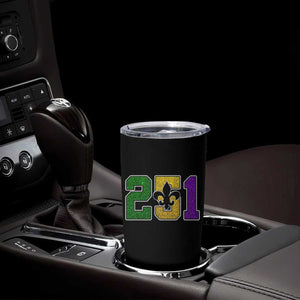 Funny Mardi Gras Mobile Alabama Tumbler Cup 251 Area Code Glitter Print Fleur De Lis TS11 Print Your Wear