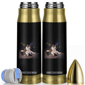 Funny Cigarette And Drinking Irish Stout Beer Cat Meme Bullet Tumbler TS11 Black Print Your Wear