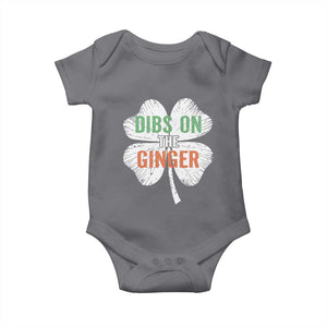Funny St Patricks Day Dibs On The Ginger Baby Onesie Irish Redhead Shamrock TS11 Charcoal Print Your Wear