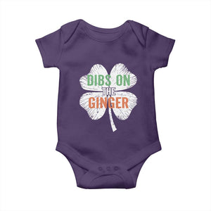 Funny St Patricks Day Dibs On The Ginger Baby Onesie Irish Redhead Shamrock TS11 Purple Print Your Wear