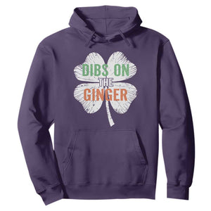 Funny St Patricks Day Dibs On The Ginger Hoodie Irish Redhead Shamrock TS11 Purple Print Your Wear