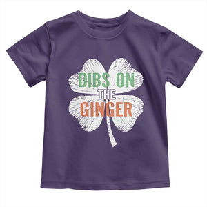 Funny St Patricks Day Dibs On The Ginger Toddler T Shirt Irish Redhead Shamrock TS11 Purple Print Your Wear