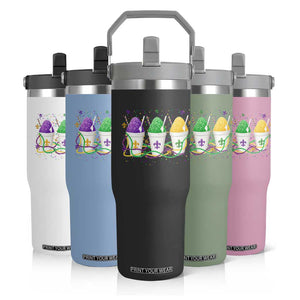 Funny Mardi Gras Snowballs Fat Tuesday Carnival Beads Flip Straw Tumbler TS11 Print Your Wear
