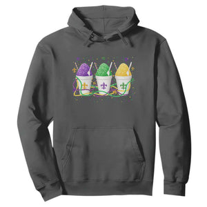 Funny Mardi Gras Snowballs Fat Tuesday Carnival Beads Hoodie TS11 Dark Heather Print Your Wear