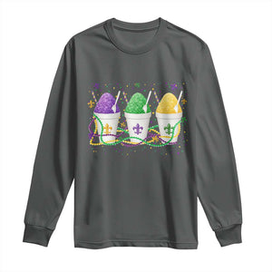 Funny Mardi Gras Snowballs Fat Tuesday Carnival Beads Long Sleeve Shirt TS11 Dark Heather Print Your Wear