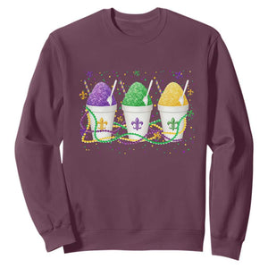 Funny Mardi Gras Snowballs Fat Tuesday Carnival Beads Sweatshirt TS11 Maroon Print Your Wear