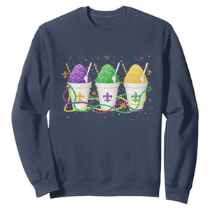 Funny Mardi Gras Snowballs Fat Tuesday Carnival Beads Sweatshirt TS11 Navy Print Your Wear