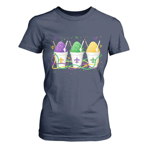 Funny Mardi Gras Snowballs Fat Tuesday Carnival Beads T Shirt For Women TS11 Navy Print Your Wear