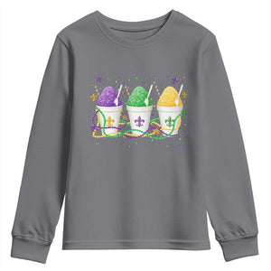 Funny Mardi Gras Snowballs Fat Tuesday Carnival Beads Youth Sweatshirt TS11 Charcoal Print Your Wear
