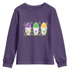 Funny Mardi Gras Snowballs Fat Tuesday Carnival Beads Youth Sweatshirt TS11 Purple Print Your Wear