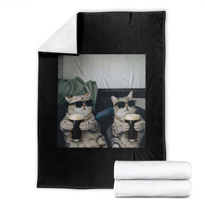 Funny Cat Drinking Irish Stout Beer Throw Blanket Black Beer and Cat Lovers TS11 Black Print Your Wear