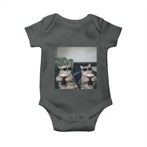 Funny Cat Drinking Irish Stout Beer Baby Onesie Black Beer and Cat Lovers TS11 Dark Heather Print Your Wear