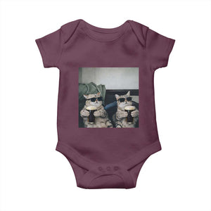 Funny Cat Drinking Irish Stout Beer Baby Onesie Black Beer and Cat Lovers TS11 Maroon Print Your Wear
