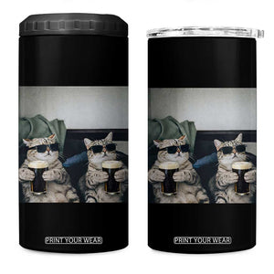 Funny Cat Drinking Irish Stout Beer 4 in 1 Can Cooler Tumbler Black Beer and Cat Lovers TS11 One Size: 16 oz Black Print Your Wear