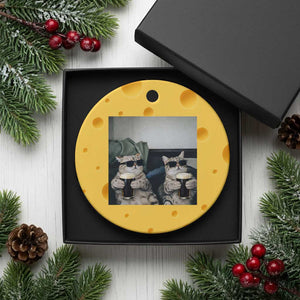 Funny Cat Drinking Irish Stout Beer Ceramic Ornament Black Beer and Cat Lovers TS11 1pc Yellow Cheese Print Your Wear