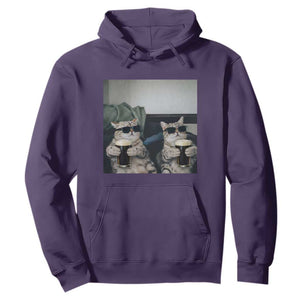 Funny Cat Drinking Irish Stout Beer Hoodie Black Beer and Cat Lovers TS11 Purple Print Your Wear