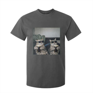 Funny Cat Drinking Irish Stout Beer T Shirt For Kid Black Beer and Cat Lovers TS11 Dark Heather Print Your Wear