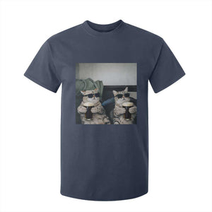 Funny Cat Drinking Irish Stout Beer T Shirt For Kid Black Beer and Cat Lovers TS11 Navy Print Your Wear