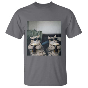 Funny Cat Drinking Irish Stout Beer T Shirt Black Beer and Cat Lovers TS11 Charcoal Print Your Wear