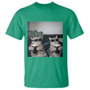 Funny Cat Drinking Irish Stout Beer T Shirt Black Beer and Cat Lovers TS11 Irish Green Print Your Wear