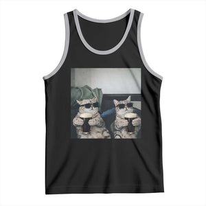 Funny Cat Drinking Irish Stout Beer Tank Top Black Beer and Cat Lovers TS11 Black Athletic Heather Print Your Wear