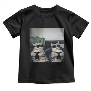 Funny Cat Drinking Irish Stout Beer Toddler T Shirt Black Beer and Cat Lovers TS11 Black Print Your Wear