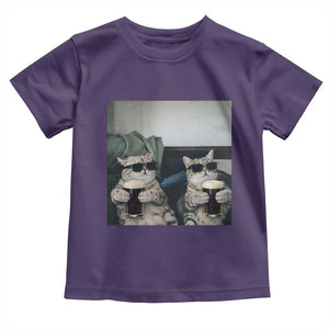 Funny Cat Drinking Irish Stout Beer Toddler T Shirt Black Beer and Cat Lovers TS11 Purple Print Your Wear