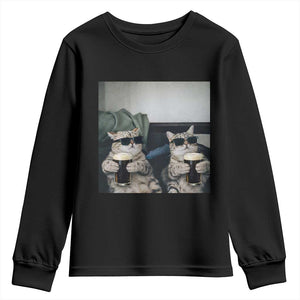 Funny Cat Drinking Irish Stout Beer Youth Sweatshirt Black Beer and Cat Lovers TS11 Black Print Your Wear