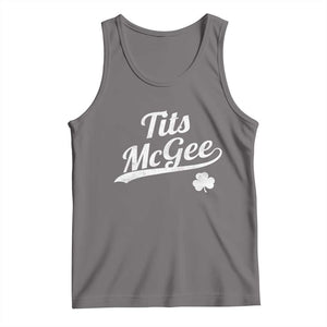 Tits McGee Tank Top Funny St Patricks Day Adult Humor Shamrocks TS11 Deep Heather Print Your Wear