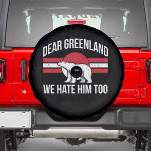Dear Greenland We Hate Him Too Spare Tire Cover Polar Bear Political Protest TS11 Black Print Your Wear