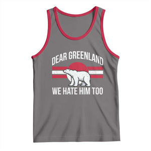 Dear Greenland We Hate Him Too Tank Top Polar Bear Political Protest TS11 Deep Heather Red Print Your Wear