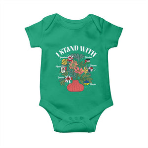 I Stand With Canada Greenland Mexico Panama Gaza Ukraine Baby Onesie Retro Floral TS11 Irish Green Print Your Wear