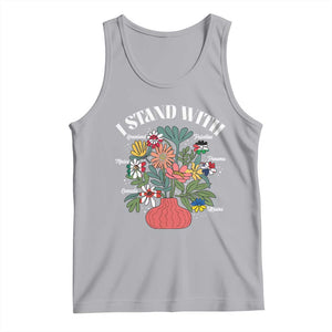 I Stand With Canada Greenland Mexico Panama Gaza Ukraine Tank Top Retro Floral TS11 Athletic Heather Print Your Wear