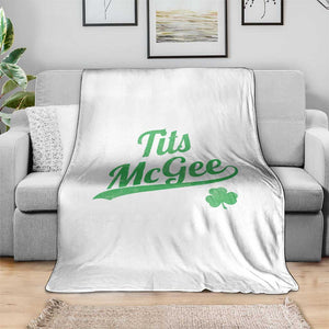 Tits McGee Throw Blanket Funny Womens St Patricks Day Vintage Shamrocks TS11 Print Your Wear