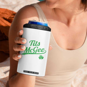 Tits McGee 4 in 1 Can Cooler Tumbler Funny Womens St Patricks Day Vintage Shamrocks TS11 Print Your Wear