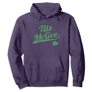 Tits McGee Hoodie Funny Womens St Patricks Day Vintage Shamrocks TS11 Purple Print Your Wear