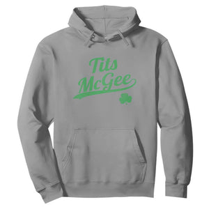 Tits McGee Hoodie Funny Womens St Patricks Day Vintage Shamrocks TS11 Sport Gray Print Your Wear