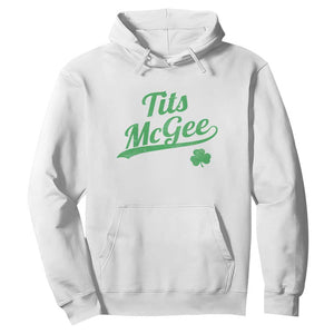 Tits McGee Hoodie Funny Womens St Patricks Day Vintage Shamrocks TS11 White Print Your Wear