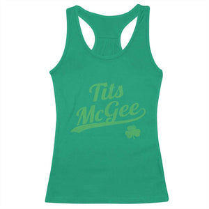 Tits McGee Racerback Tank Top Funny Womens St Patricks Day Vintage Shamrocks TS11 Irish Green Print Your Wear