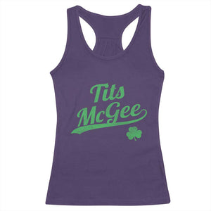 Tits McGee Racerback Tank Top Funny Womens St Patricks Day Vintage Shamrocks TS11 Purple Print Your Wear