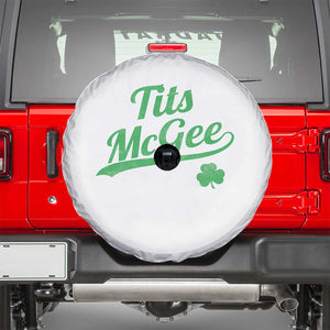 Tits McGee Spare Tire Cover Funny Womens St Patricks Day Vintage Shamrocks TS11 White Print Your Wear